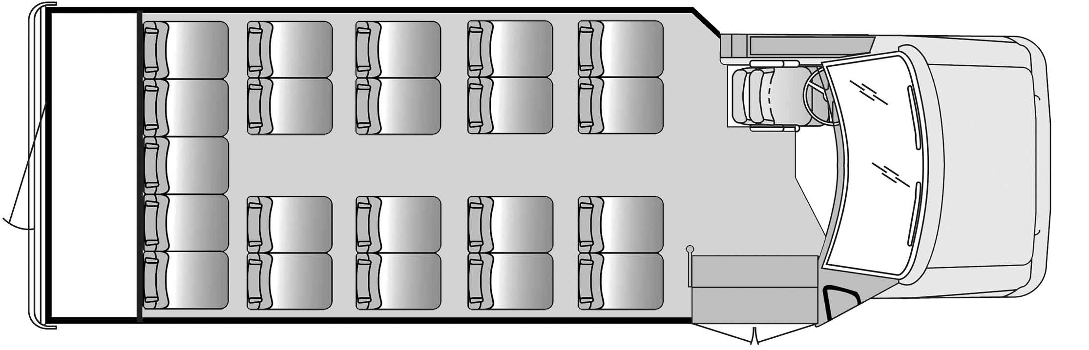 21 Passenger with Rear Luggage Plus Driver Floorplan Image